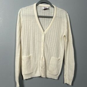 Vintage Loomtogs Tennis Whites Women’s Cream Ribbed Sweater Tennis Dress Retro